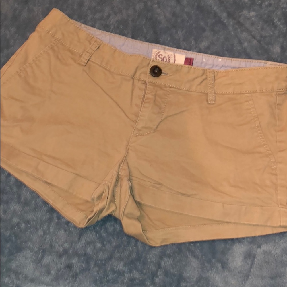 Khaki mini shorts